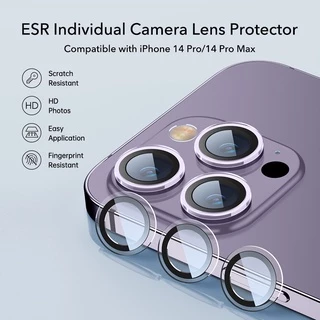 Bảo Vệ Camera IPhone 14 Pro/14 Pro Max Titan, Trong Suốt, Gold |BVC_IP| Chính Hãng, Dán Rời Từng Mắt, Không Để Lại Keo