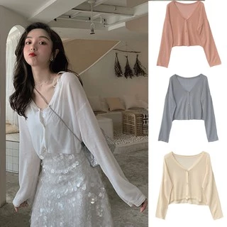 Xiaozhainv Áo Khoác Cardigan Dệt Kim Mỏng Thời Trang Trẻ Trung Cho Nữ