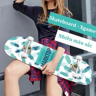 Ván Trượt Thể Thao SKATEBOARD, Chất Liệu Gỗ Phong Ép Cao Cấp 7 Lớp  Tải Trọng 200kg Mặt Nhám Đá Kim Cương, Ván Người Lớn