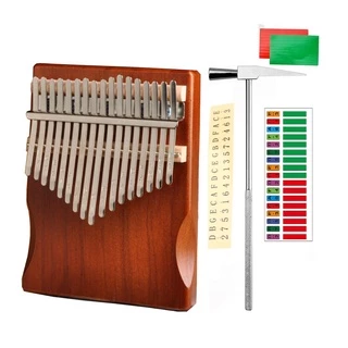 Đàn kalimba 17 phím săn sale Coupang tặng búa chỉnh âm , giấy dán màu