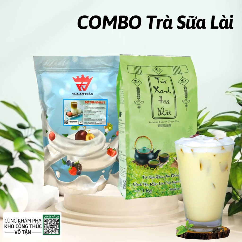 COMBO Trà Sữa Lài (Trà Xanh Hoa Nhài + Bột Sữa) Pha 307 Ly