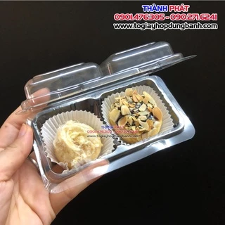 100 Hộp H162 đựng 2 bánh su singapore, bánh tart, trứng muối đài loan