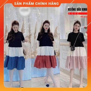 Đầm bầu thời trang thiết kế chất cotton 100% freesize từ 45 đến 70kg