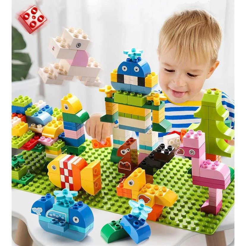 Lego dublo -Nhựa siêu đẹp-chất lượng tuyệt vời-miếng ghép phù hợp cho trẻ từ 3 đến 8 tuổi-100 miếng gép hộp giấy