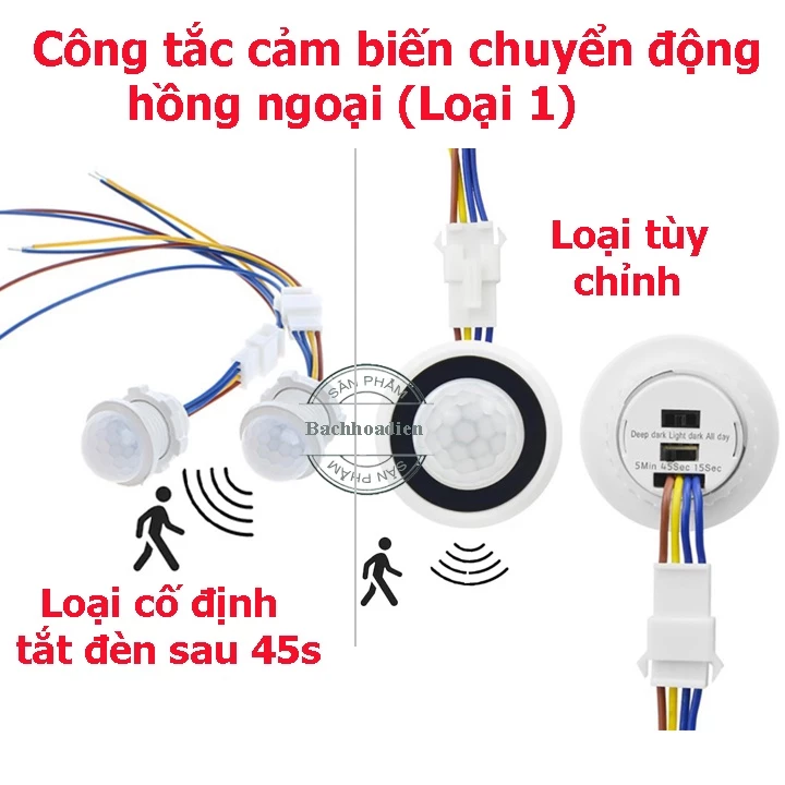 [LOẠI 1] Công Tắc Cảm Biến Chuyển Động, Công tắc cảm ứng chuyển động