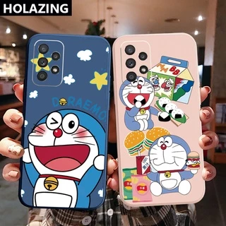 Ốp Điện Thoại Cạnh Vuông In Hình Doraemon Cho Samsung Galaxy S22 Ultra S21 FE A33 A53 A73 A03S M32 M22