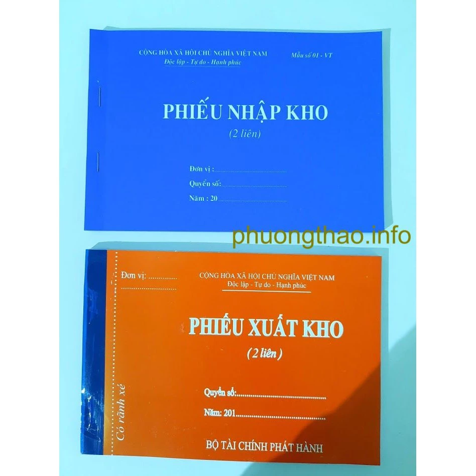 Phiếu nhập kho, xuất kho - Giấy carbon mịn đẹp ( 1 liên, 2 liên,3 liên - A4/ A5 )