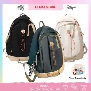 Balo ulzzang basic chống nước cặp nam nữ đi học giá rẻ thời trang Hàn Quốc vải canvas OLUKA STORE  BL034