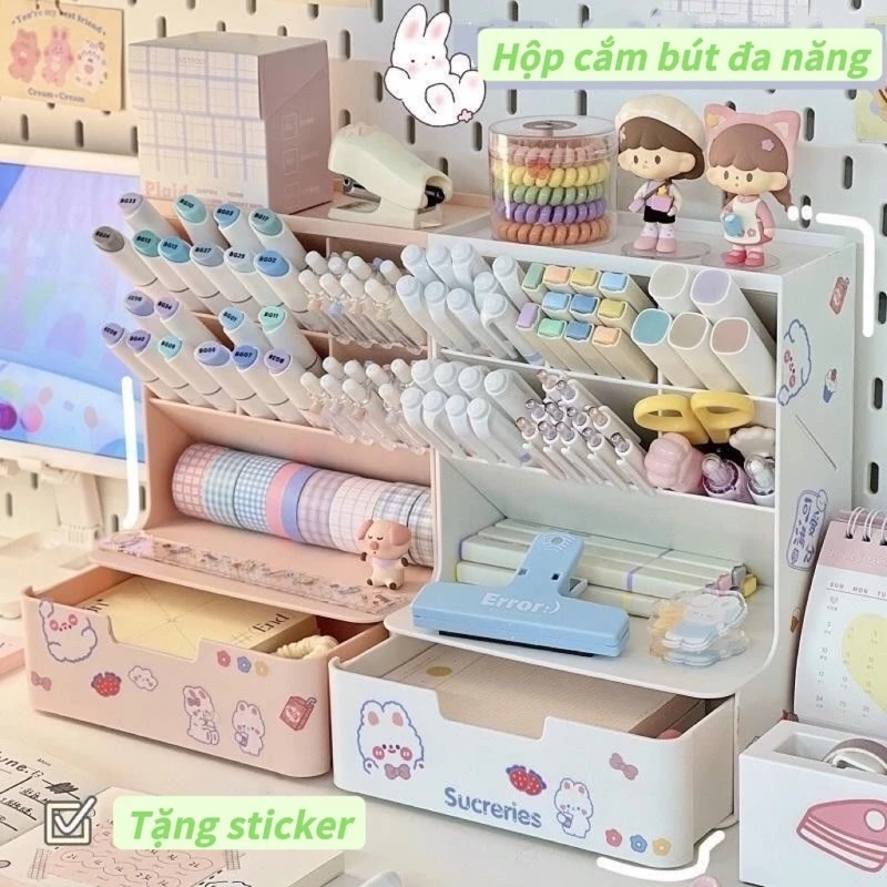 Khay kệ cắm bút nhiều ngăn đa năng