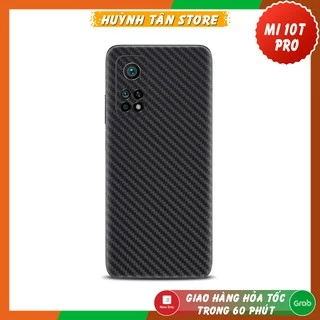 Miếng dán decal carbon mặt sau Xiaomi Mi 10T Pro chống trầy mặt lưng, chống bám vân tay