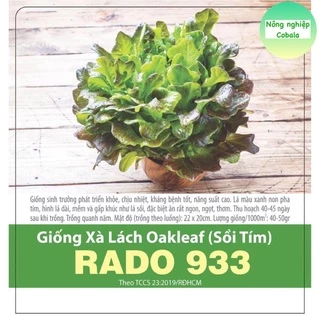 Hạt Giống Xà Lách Oakleaf (Sồi Tím) 2gr