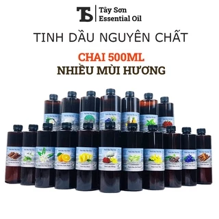 Chai 500ML 18 Mùi Tinh Dầu Tự Nhiên Nguyên Chất Khử Khuẩn Thơm Phòng Sang Trọng Sả Sả Chanh Quế Cam