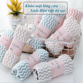 Khăn mặt lông cừu siêu mềm mịn kích thước 30x50cm xuất Hàn