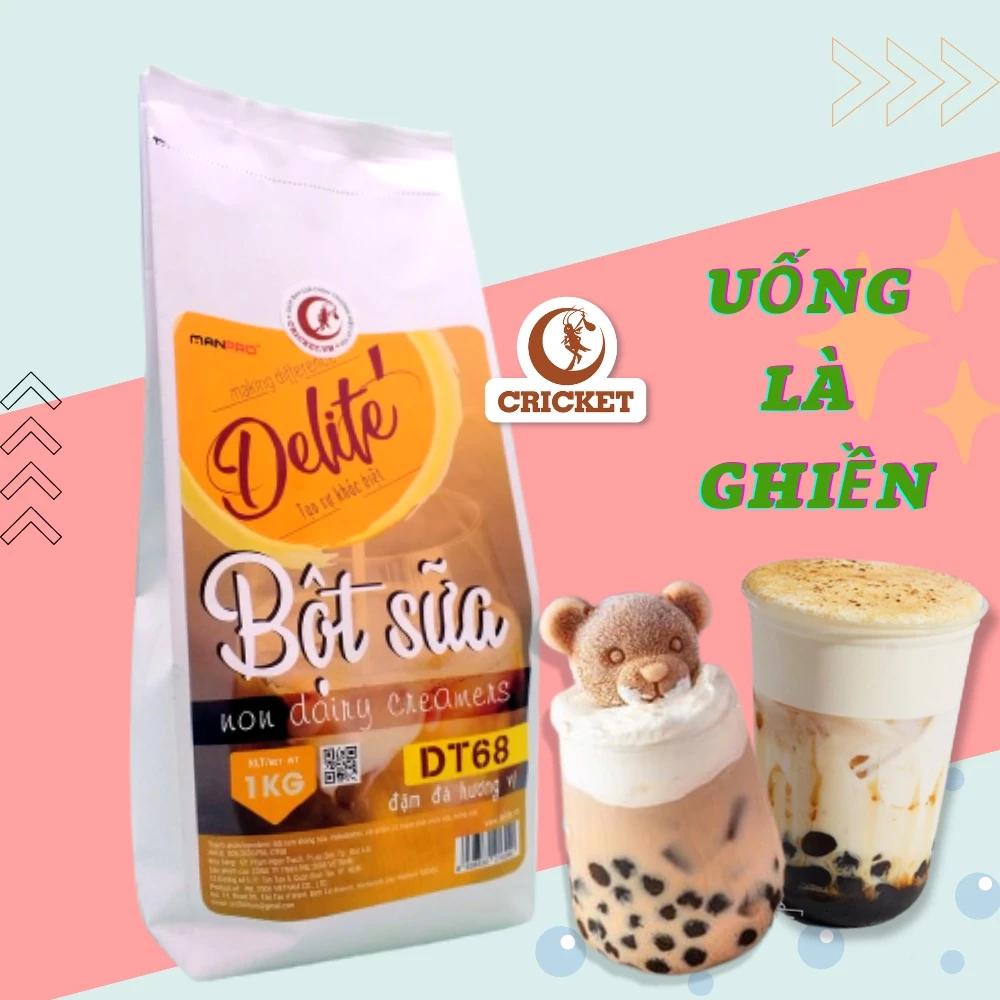 Bột Sữa Kem Béo Delite DT68 (1kg) - Bột béo pha trà sữa thơm ngon chuẩn vị