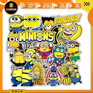 Bộ Sticker Minion Cute Dán Nón Bảo Hiểm , Dán Laptop , Dán Vali , Dán Điện Thoại , Dán Máy Tính Chống Thấm Nước