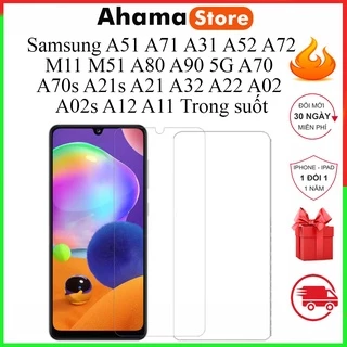 Cường lực samsung A51 A71 A31 A52 A72 M11 M51 A80 A90 5G A70 A70s A21s A21 A32 A22 A02 A02s A12 A11 Trong Suốt [THT]