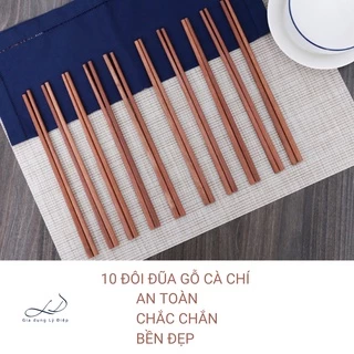 10 Đôi đũa gỗ Cà chí tự nhiên・Dài 24cm, An toàn, sang trọng, chắc chắn, bền bỉ