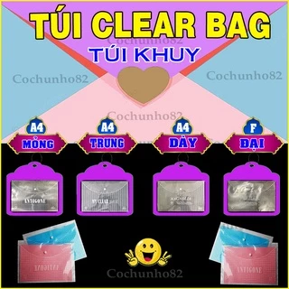 Túi khuy CLEAR BAG khổ A4 (Mỏng - Trung - Dày)