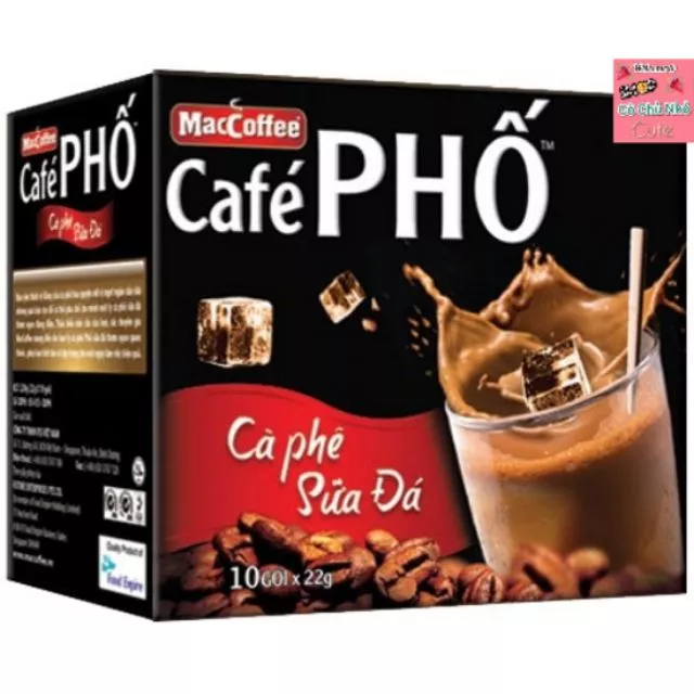 Cà phê Phố sữa đá hộp 10 gói x 24g