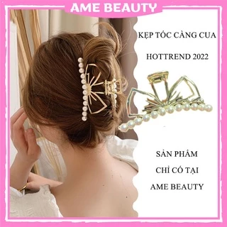 Kẹp tóc Hàn Quốc đính đá Ame Beauty , cặp tóc kim loại gắn đá , kẹp càng cua dành cho nữ
