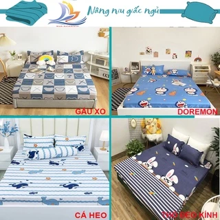 Bộ ga gối cotton poly 1m2 x 2m (bo chun miễn phí 10cm), Drap 4 mùa , Mềm Mịn , Gía rẻ