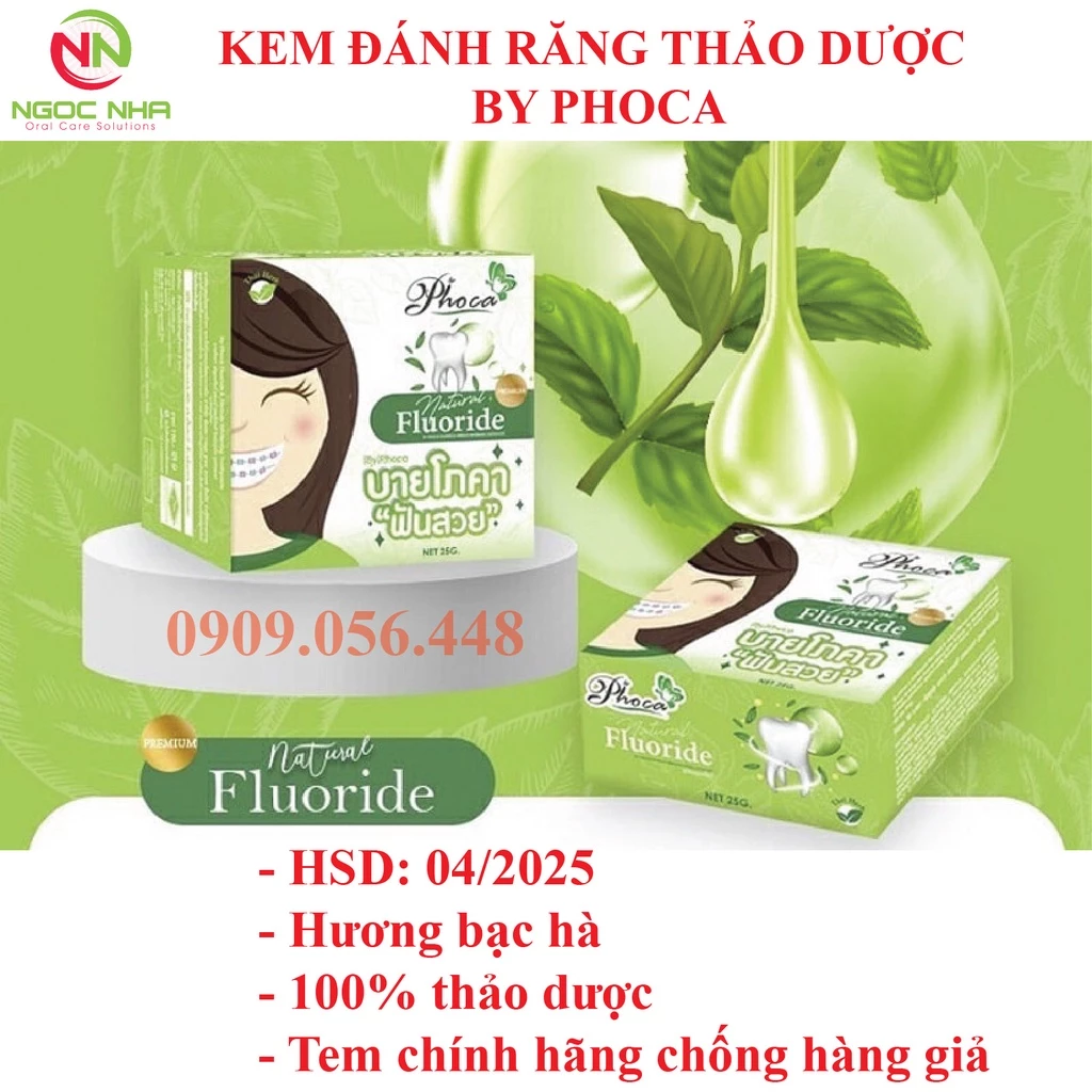 Kem đánh răng thảo dược By Phoca 25g/ Thái Lan