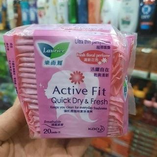 Băng vệ sinh hằng ngày Laurier Active Fit Quick Dry & Fresh 20 miếng (Hương hoa)