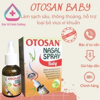 [ Chính Hãng] Otosan Nasal Spray Baby.Giúp Bé Hết Viêm Xoang,Khô Mũi Do Vi Khuẩn,Vi Rút.Chai 30ml.Ý