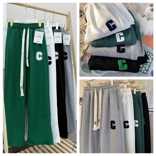 Quần Ống Rộng Chất Tổ Ong Chữ C dáng suông - Quần Thể Thao Unisex Dày Dặn Phong Cách Ulzzang