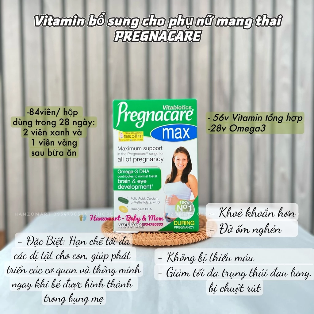 Vitamin Bầu Pregnacare Max , 84 viên UK