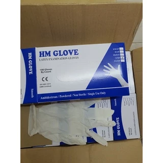 Hộp 100 chiếc Găng cao su Tay y tế Latex không bột, có bột - HM Glove - Malaysia - UNIV