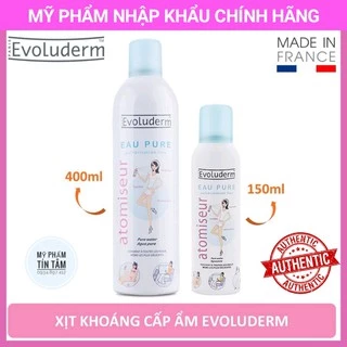 Xịt Khoáng EVOLUDERM Pháp Cấp Ẩm Làm Dịu Da (150ml và 400ml)