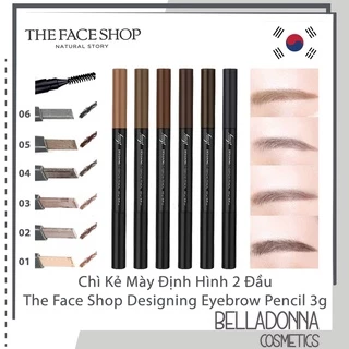 Chì Kẻ Mày Định Hình 2 Đầu The Face Shop Designing Eyebrow Pencil 3g