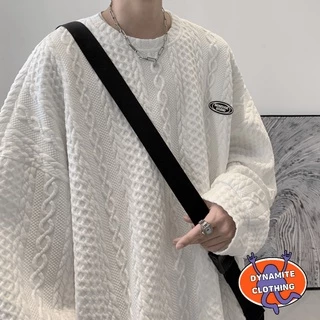 Áo sweater cổ tròn ba chiều đơn giản thời trang cho nam nữ cỡ M-2XL