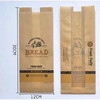 Túi giấy đựng bánh mì hoa cúc Dọc, bánh mì lát Bread (Set 50 túi)