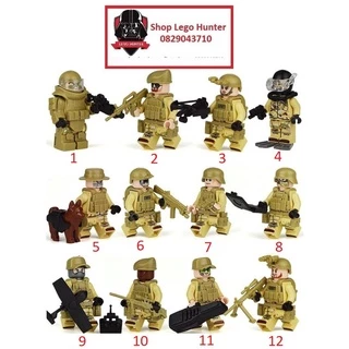 Xếp hình  Army Minifigures Lính Thủy quân lục chiến Mỹ USMC ( trang phục vàng cát sa mạc ) bán lẻ