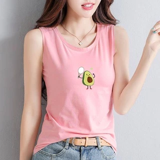 Áo thun tank top nữ xinh xắn in hình quả bơ, vải cotton co giãn 4 chiều phong cách Hàn Quốc-SALLY-SN120