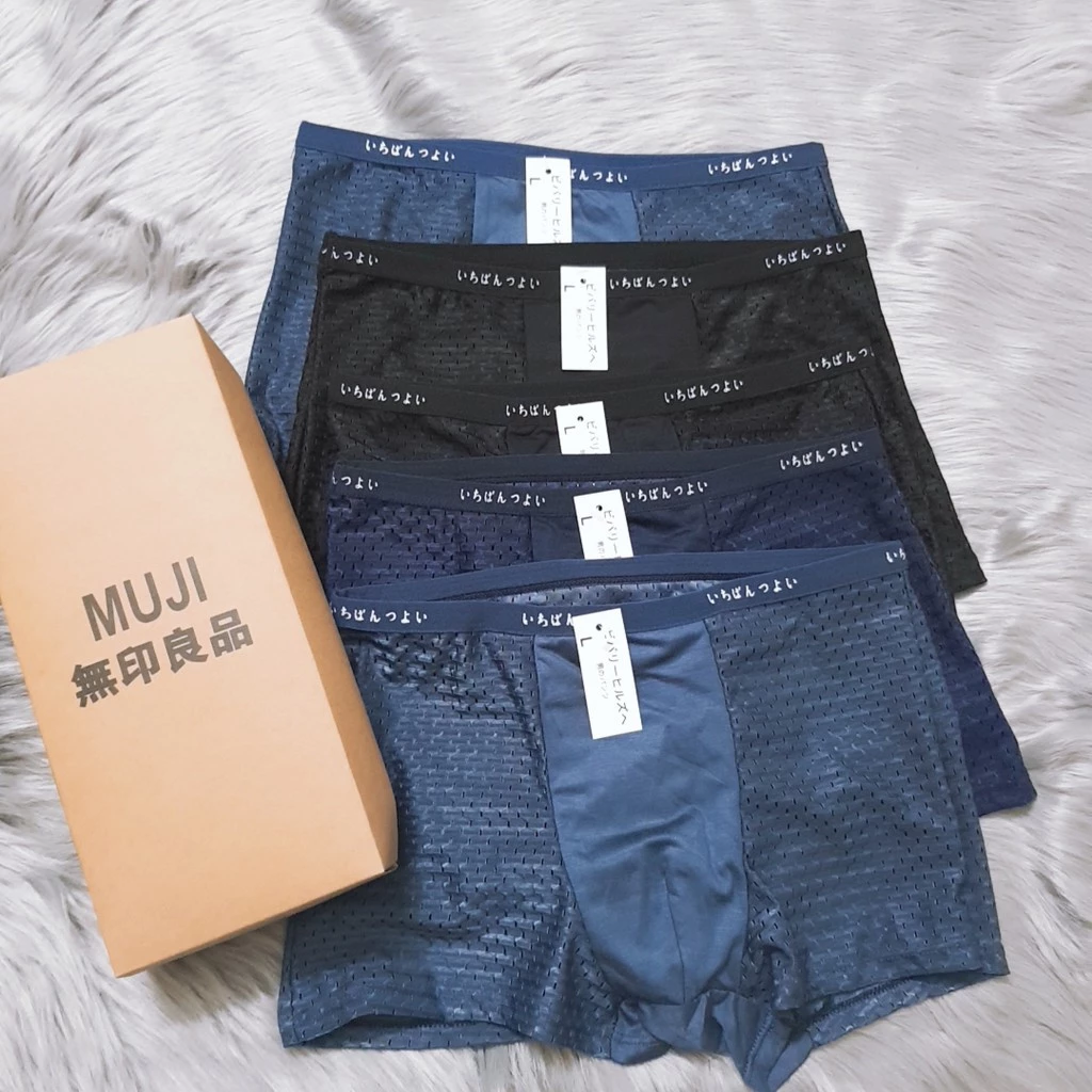 hộp 5 quần sịp đùi nam Muji thông hơi