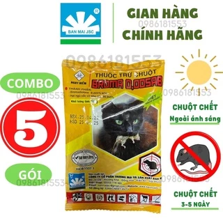 Combo 5 Gói Thuốc Diệt Chuột BROMA 0.005AB 50G Chuột Chết Ngoài Sáng Hiệu Qủa - Kinh Tế