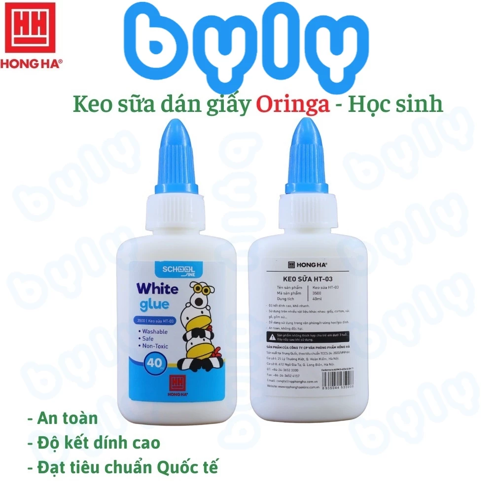 [Ship hỏa tốc] Keo sữa - Keo handmade đa năng 3500 40ml an toàn khô nhanh Hồng Hà HT-03 - ByLy Store