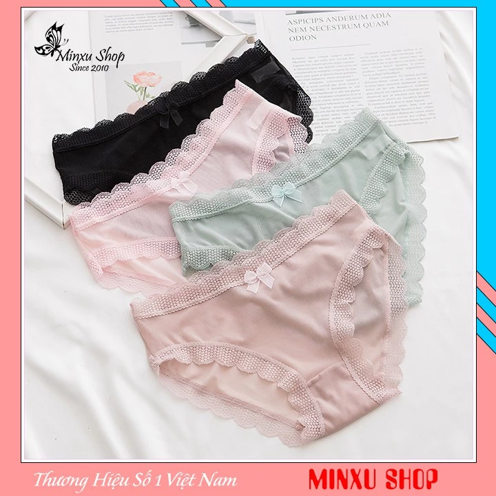 Quần lót ren sexy đáy cotton thoáng khí, dễ thương xuyên thấu gợi cảm Mã 105