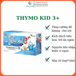 Tăng cường đề kháng Thymokid 3+ giúp tăng cường đề kháng cho cơ thể kích thích trẻ ăn ngon miệng- Hộp 20 ống