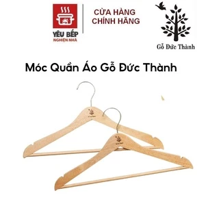 Móc Gỗ Treo Quần Áo Gỗ Đức Thành Bằng Gỗ Cao Su Tự Nhiên Cao Cấp Móc Inox Không Rỉ , Nhiều Kiểu Dáng (1 cái)