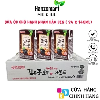 Thùng 24 Hộp Sữa nước óc chó đậu đen hạnh nhân Hàn Quốc SAHMYOOK 140ML