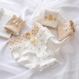 Quần Lót Nữ ❤️ Quần Lót Cotton Màu Trà Sữa Chấm Bi Mềm Mại Thoáng Mát 2116