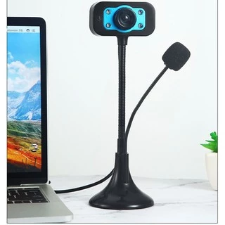 (Bảo hành 06 tháng) Webcam Chân Cao có mic dùng cho máy tính có tích hợp mic và đèn Led trợ sáng - Webcam máy tính để bà