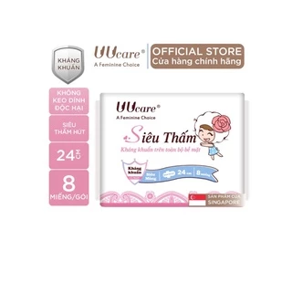 Băng vệ sinh ban ngày SIÊU THẤM  24cm 8 miếng/gói UUcare Singapore Young Girl UC012