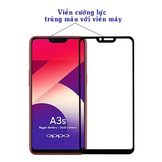 Cường lực full màn Oppo A3s/ F7 CAO CẤP, tặng giấy lau màn hình