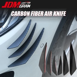 JDMGRAM Bộ bảo vệ cản xe bằng sợi carbon 4PC 6PC Universal Auto ABS Splitter Thân xe Cánh lướt gió Dao khí Dải bảo vệ An ninh Phụ tùng thay thế Phụ kiện nội thất ô tô