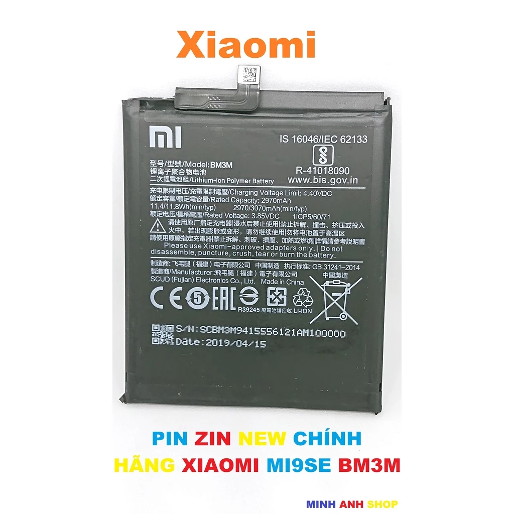 ✅ PIN ZIN NEW CHÍNH HÃNG CHO XIAOMI MI 9 SE-BM3M